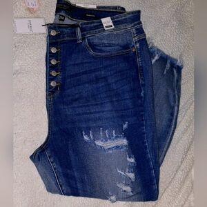 Judy blue NWT plus size jeans 24w distressed skinny high rise